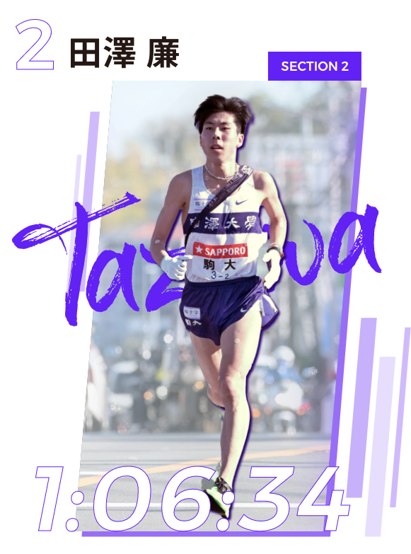 2区 田澤 廉選手 SECTION 2 1:06:34