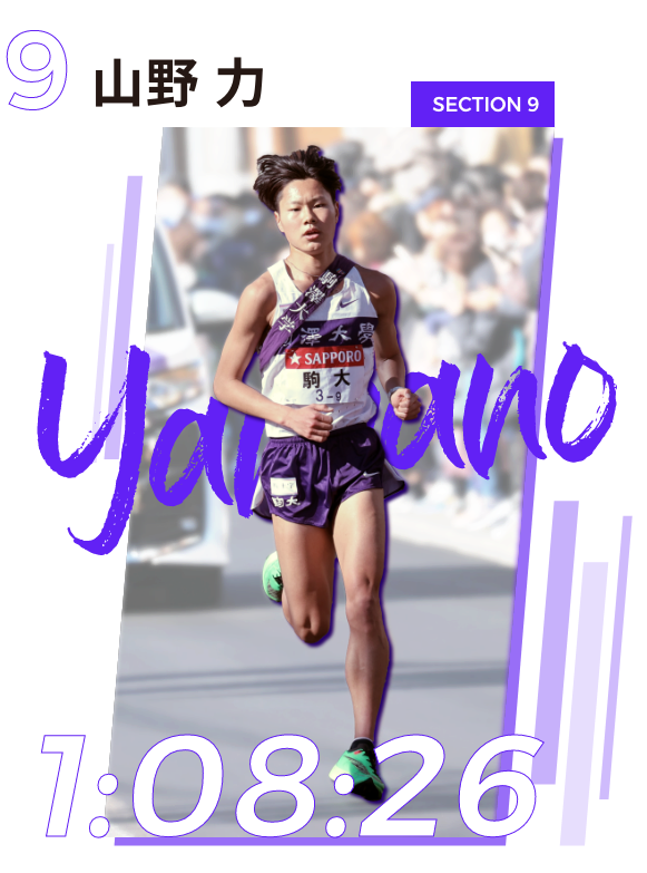 9区 山野 力選手 SECTION 9 1:08:26